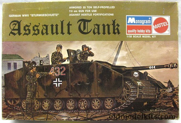 Monogram 1/32 German WWII Sturmgeschuetz IV L/48 Assault Tank, 6861 plastic model kit